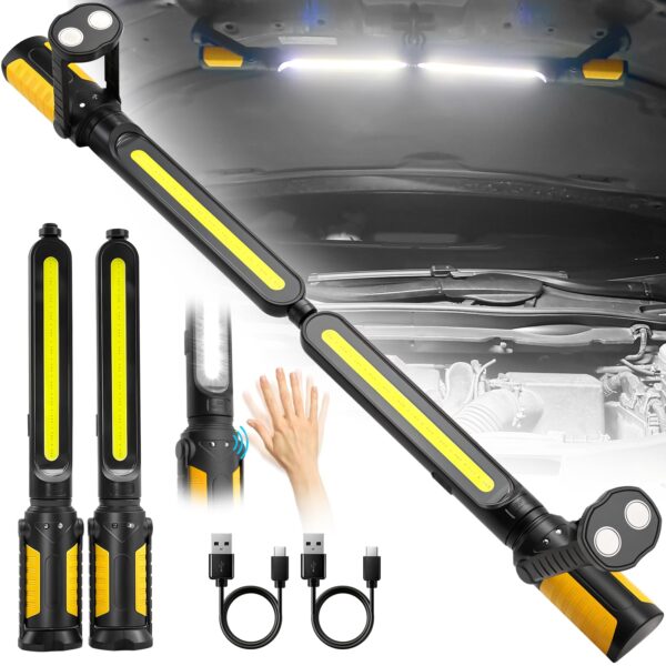 SYLSTAR LED Werkstattlampe mit Sensorsteuerung 2400 Lumen – Duale Arbeitsleuchte mit Magnet
