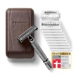 Störtebekker® Premium Rasierhobel Hamburg – Testsieger mit 10 Klingen & Leder-Etui