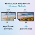 72 Zoll Beamer Leinwand LEORFI – Tragbare Projektionswand für Indoor & Outdoor – Bild 3