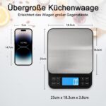 BOMATA Digitale Küchenwaage 5 kg mit Prozentfunktion – Hochpräzise Bäckereiwaage USB-aufladbar – Bild 5