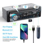 CENXINY 1 DIN Autoradio mit Bluetooth 5.0, RDS & Freisprechanlage – 4x65W Kraftvolle Audioleistung – Bild 2