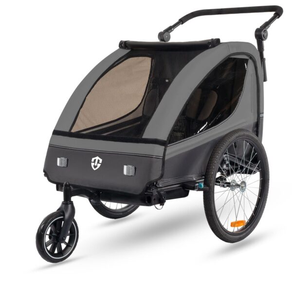 Tiggo VS Kinderanhänger 2in1 – Fahrradanhänger & Buggy mit 360° Drehrad für 1–2 Kinder