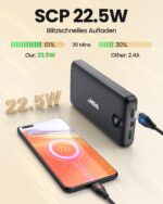 JIGA Power Bank 27000mAh mit 22,5W PD-Schnellladung – Tragbares Ladegerät für iPhone & Android – Bild 2