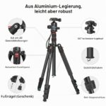 SMALLRIG 3935 Kamera-Stativ 180cm – Aluminium 2-in-1 Dreibein & Einbeinstativ mit 360° Kugelkopf – Bild 6