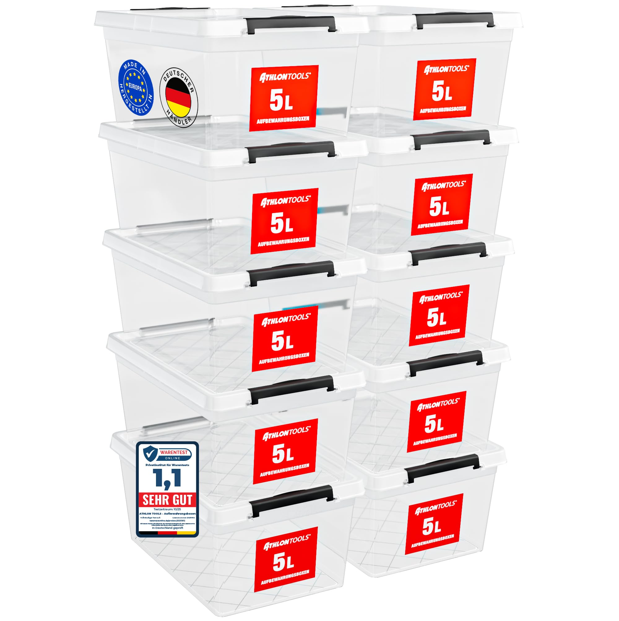 71DoLFZXKL._SY2008_.jpg 10er Set 5L Aufbewahrungsboxen mit Deckel – BPA-frei & lebensmittelecht von ATHLON TOOLS – Bild 1