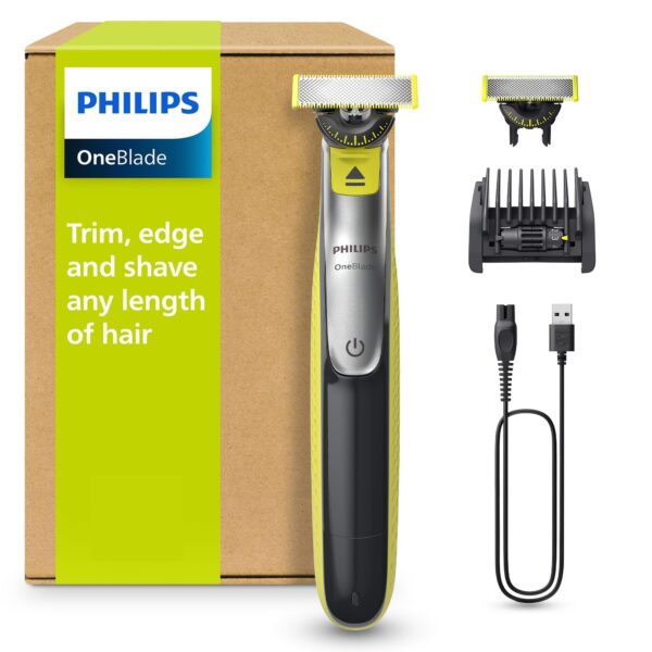 PHILIPS OneBlade 360 Face – Elektrischer Rasierer & Trimmer mit 360° Klinge für Gesicht