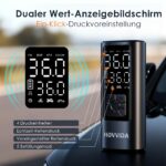 HOVVIDA Elektrische Luftpumpe 5200mAh – Tragbarer Kompressor mit Auto-Abschaltung für Fahrrad, Auto, Motorrad – Bild 7