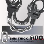 Mezelon E-Scooter Schloss mit Tasche – 8mm Stahlkette für sichere Aufbewahrung – Bild 5