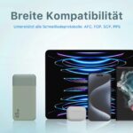NOBIS 20000mAh Power Bank 45W – Schnellladegerät mit USB-C & Digitalanzeige (Grün) – Bild 7