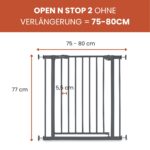 hauck Standard Türschutzgitter 75–80 cm – Klemmbefestigung ohne Bohren für Kinder & Hunde – Bild 2