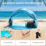 WolfWise Pop-Up Strandmuschel mit UPF 50+ – Wurfzelt für 3-4 Personen – Bild 7