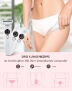 houpoo 3-in-1 Intimrasierer für Frauen – Elektrischer Nass-Trockenrasierer IPX7 – Bild 4