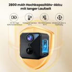 javiscam 4K Mini Überwachungskamera mit 2800mAh Akku – WiFi Innenkamera mit Nachtsicht – Bild 5