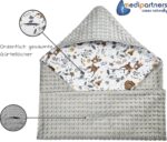 Medi Partners Einschlagdecke Baby 85x85cm – Baumwolle & Minky für Babyschale & Kinderwagen – Bild 4