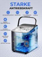 FOHERE Eiswürfelmaschine – 14 kg/24h mit Selbstreinigung & 2 Grössen für Küche – Bild 7