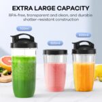 Ganiza GB1 Standmixer 900W – Smoothie Maker mit 3 Tragbechern & Edelstahlklingen – Bild 4