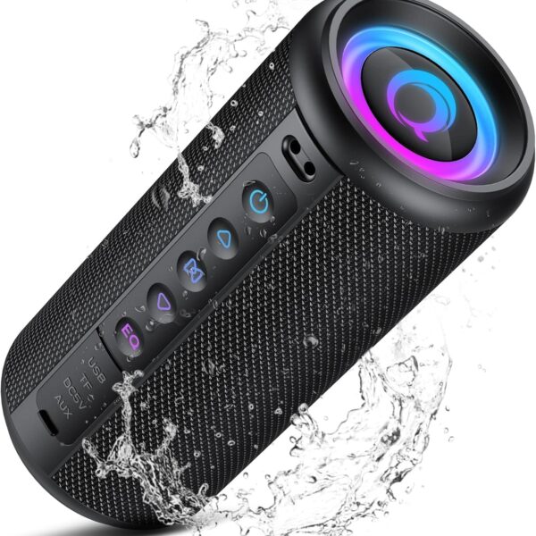 dotn Bluetooth Lautsprecher 2026 – 360° Hi-Fi Sound mit RGB Licht & IPX7 Wasserschutz