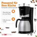 Clatronic KA 3327 Filterkaffeemaschine mit Thermoskanne – 1 Liter für 8-10 Tassen – Bild 2