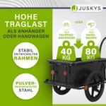 Juskys Fahrradanhänger 90 Liter – Lastenanhänger mit Kupplung & Schutzplane – Bild 5