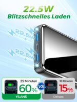 YILANS 26800mAh Powerbank mit 22,5W Schnellladung & 3-in-1 Kabel – Externer Akku – Bild 5