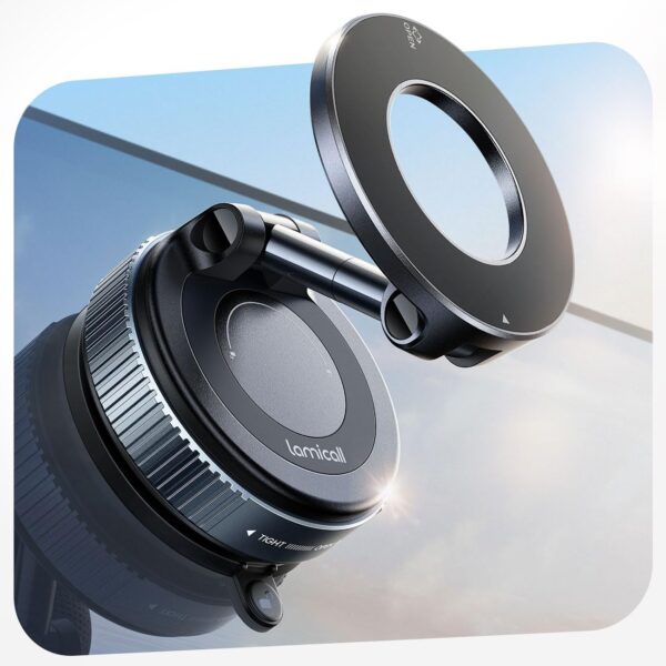 Lamicall MagSafe Autohalterung mit Vakuum-Saugnapf & 24 Magnete – 360° drehbar für iPhone