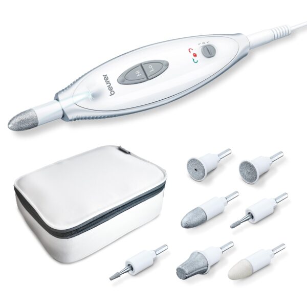 Beurer MP 41 Maniküre-/Pediküre Set – Elektrischer Nagelfräser mit 7 Aufsätzen