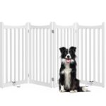 Yaheetech Absperrgitter Hund 90,5 x 201,5 cm – Faltbares Schutzgitter für Treppen & Küche
