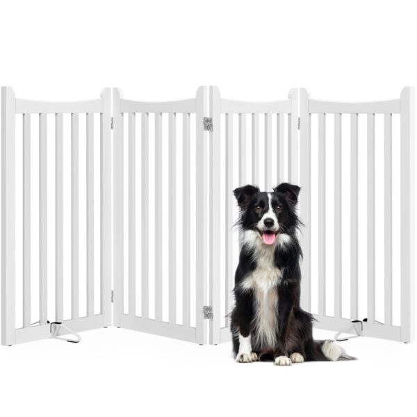 Yaheetech Absperrgitter Hund 90,5 x 201,5 cm – Faltbares Schutzgitter für Treppen & Küche