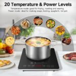 AMZCHEF Induktionskochfeld 2000W – Ultradünne Einzelkochplatte mit 20 Stufen & Timer – Bild 3