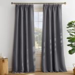 PONY DANCE Verdunkelungsgardinen Grau 2er Set 245x140 cm – Thermovorhang mit Hitzeschutz – Bild 3