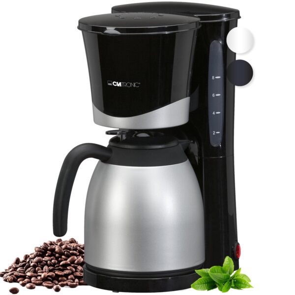 Clatronic KA 3327 Filterkaffeemaschine mit Thermoskanne – 1 Liter für 8-10 Tassen