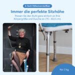 Safe Age Duschstuhl mit abnehmbarer Rückenlehne – höhenverstellbar & rutschfest – Bild 4