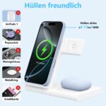 WATOE 3in1 Ladestation für iPhone, Apple Watch & AirPods – 15W Schnellladen Weiss – Bild 5