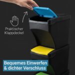 Plana Practic 3er Mülleimer 75L mit Stapelbox – Abfallsystem für Küche & Büro – Bild 5