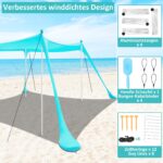 3×3m Strandzelt UV-Schutz riggoo – Sonnenschatten für 5–8 Personen – Bild 5