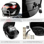tectake® Motorradkoffer 22L mit Sicherheitsschloss – Topcase für Motorrad & Roller – Bild 4