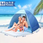 HAOYAO Pop-up Strandmuschel für 2–3 Personen – UV-Schutz UPF 50+ Wurfzelt – Bild 2