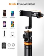158cm Smartphone Stativ mit Fernbedienung – Ausziehbar & Drehbar für iPhone & Android – Bild 4