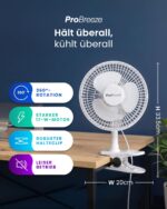 Pro Breeze Mini Clip Ventilator 20 cm – Leise Kühlung mit 360° Rotation für Schreibtisch & Schlafzimmer – Bild 2