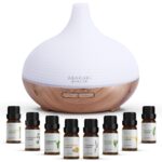 ASAKUKI Aroma Diffuser 300ml mit 8 Ätherische Öle – Ultraschall Luftbefeuchter & Nachtlicht
