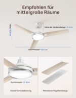 DREO Deckenventilator 132 cm mit LED-Licht & Alexa – 6-stufig dimmbar, DC-Motor, Fernbedienung – Bild 8