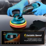 XIAZIR Akku Poliermaschine 150mm mit 2×21V Batterien & 6 Geschwindigkeiten – Kabellos bis 5500RPM – Bild 2