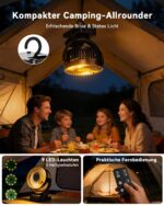 ArsMotin USB Akku Ventilator mit Fernbedienung – 44h Laufzeit, LED-Licht & 360° Drehbar – Bild 4