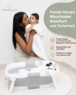 VALVANI Faltbare Babybadewanne mit Panda-Kissen – Ergonomisch & Rutschsicher für Neugeborene – Bild 5