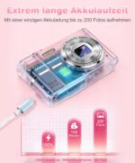 50MP Digitalkamera mit 1080P Video & 16X Zoom – Kompaktkamera für Kinder & Anfänger (Rosa) – Bild 7