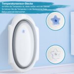 Ansobea Faltbare Babybadewanne mit Ständer – Rutschfeste Badematte & Temperaturindikator – Bild 7