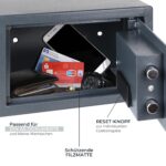 HMF Safe Möbeltresor 31 x 20 cm mit Elektronikschloss – Sicherer Dokumentenschrank für Zuhause & Büro – Bild 5