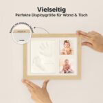 KeaBabies Baby Handabdruck & Fussabdruck Set – Premium Gipsabdruck Bilderrahmen in Esche – Bild 6