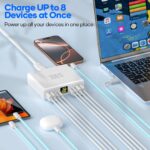 YSYFAD 200W USB-C Ladestation 8-Port mit LED – Schnellladegerät für iPhone, MacBook & Laptops – Bild 2