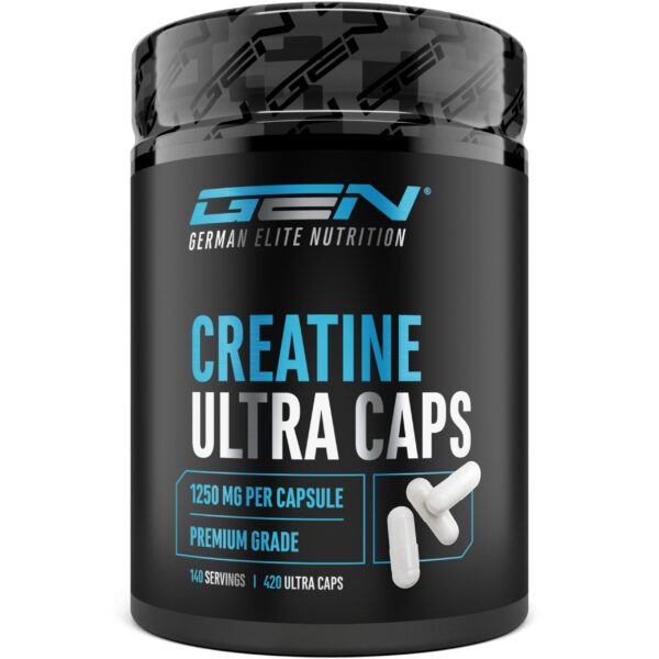 Creatine Ultra Caps – 420 Kapseln mit 1250 mg Creatin Monohydrat – Hochdosiert für Kraftsportler